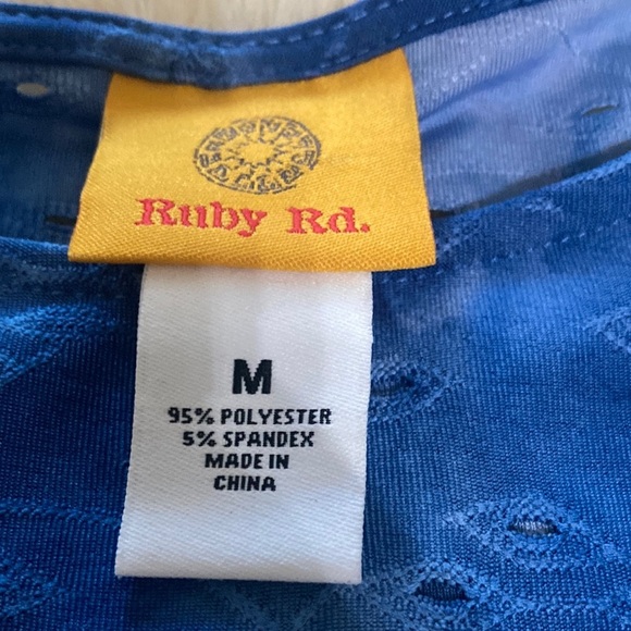 Ruby Rd. Blue Relaxed top with bell sleeves - Picture 4 of 6